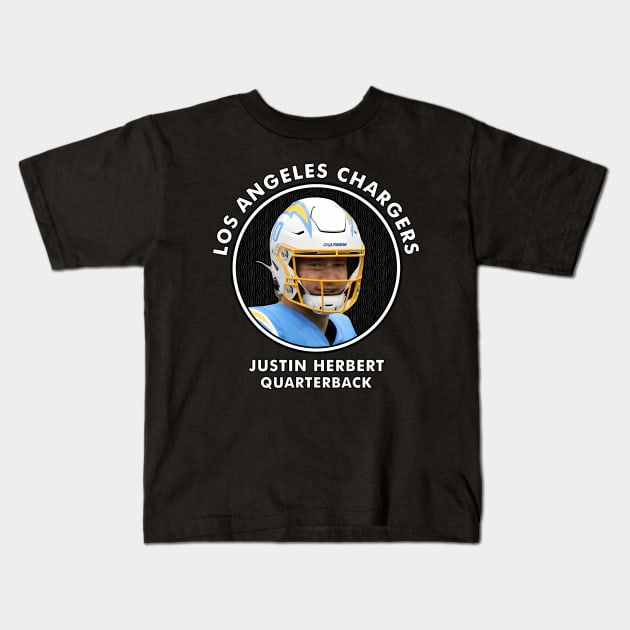 Justin Herbert - Qb - Los Angeles Chargers Kids T-Shirt by Ro Go Dan